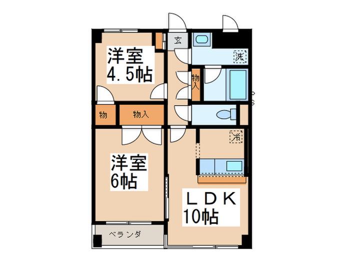 リエスすみよし台(2LDK/1階)の間取り写真