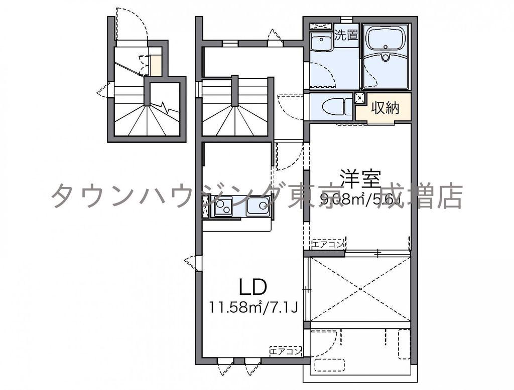 レオネクストウィルベーネ小竹53083(1LDK/2階)の間取り写真