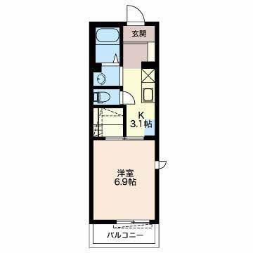 ファーストアパートメントWILL(1K/2階)の間取り写真