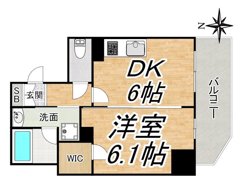 エステムプラザ梅田イースト(1DK/9階)の間取り写真
