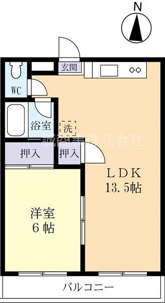 下妻コーポ(1LDK/2階)の間取り写真