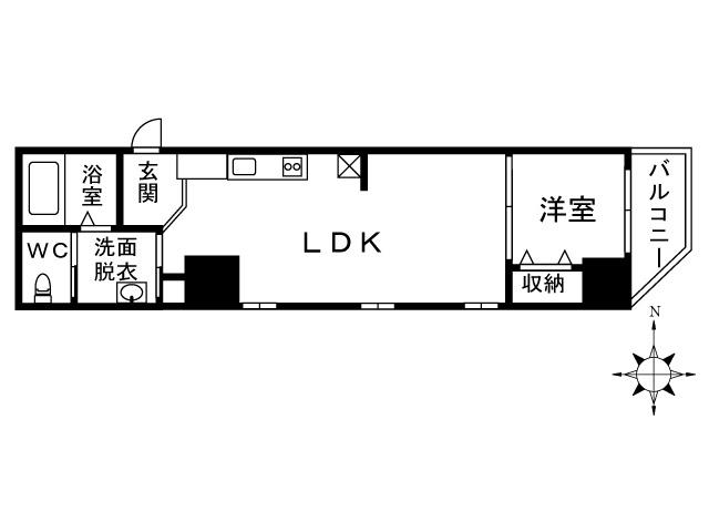 チェリーコート海老名(1LDK/5階)の間取り写真