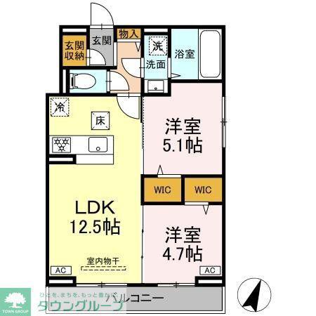 D-ROOM末広I B(2LDK/2階)の間取り写真