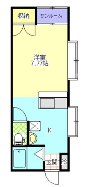 セリーヌ壱番館(1K/1階)の間取り写真
