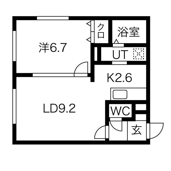 LANDMARK青葉(1LDK/2階)の間取り写真