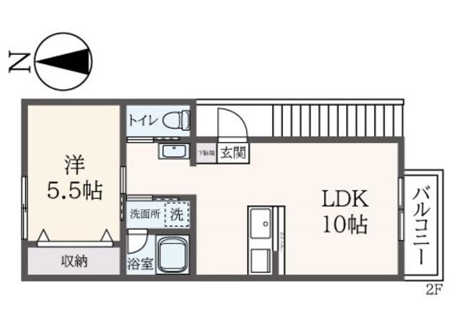 ハウスロジエ(1LDK/2階)の間取り写真