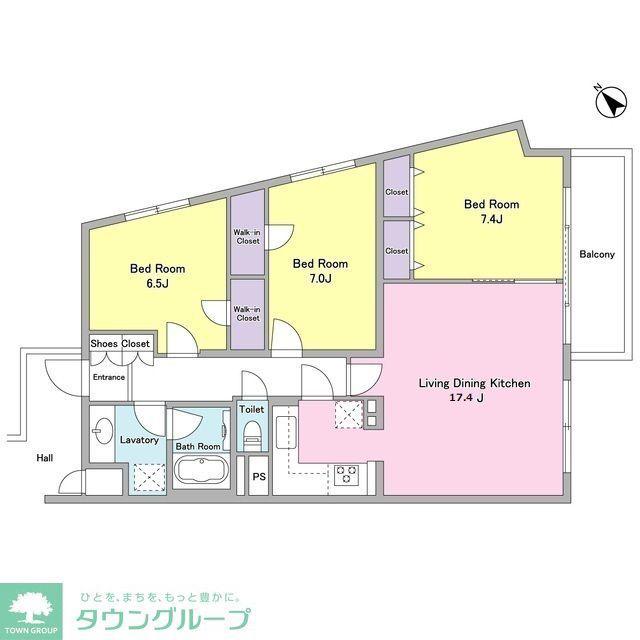 アビタシオン(3LDK/4階)の間取り写真