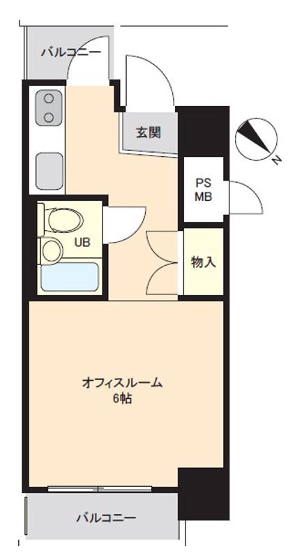 セザール伊勢佐木(1K/6階)の間取り写真