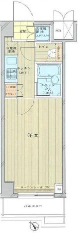 ルーブル上池台弐番館(1K/2階)の間取り写真