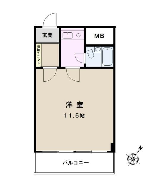 メゾンサンシャイン(1K/9階)の間取り写真