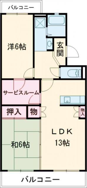 マンション東亜(2SLDK/3階)の間取り写真