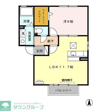 セピアコート(1LDK/1階)の間取り写真