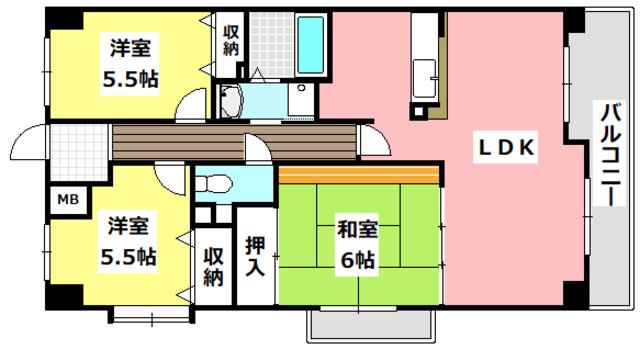 エトワール(3LDK/2階)の間取り写真
