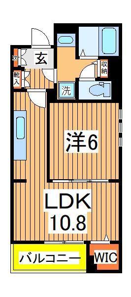 コントレイル(1LDK/4階)の間取り写真