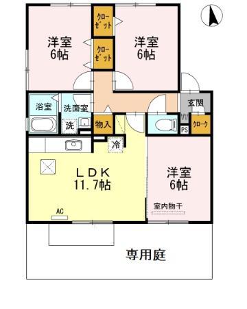CANON HOUSE(3LDK/1階)の間取り写真