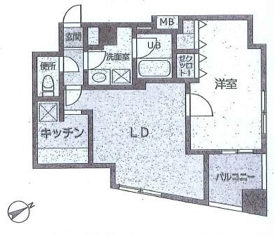 山手SKビル(1LDK/2階)の間取り写真