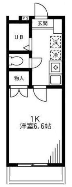 ヴィラ アスカ(1K/1階)の間取り写真