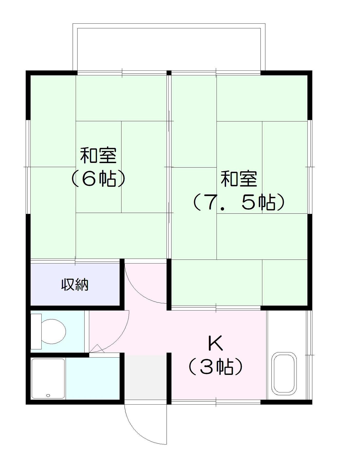 ドリーム岩井(2K/1階)の間取り写真