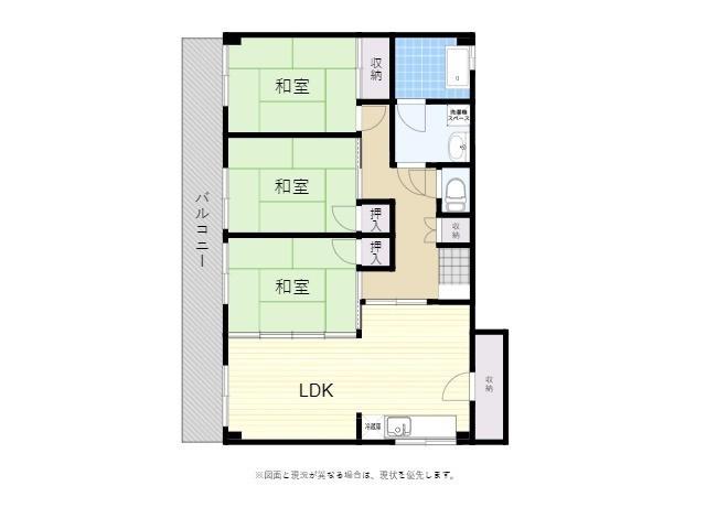 多々良ハイツ(3LDK/3階)の間取り写真
