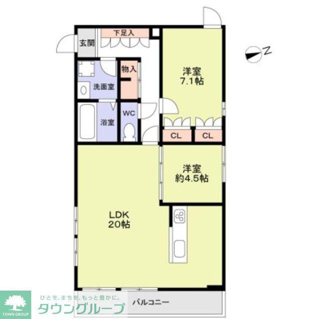 GREEN TOSHIN(2LDK/2階)の間取り写真