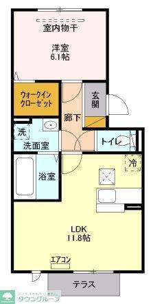 シャトレー明神(1LDK/1階)の間取り写真