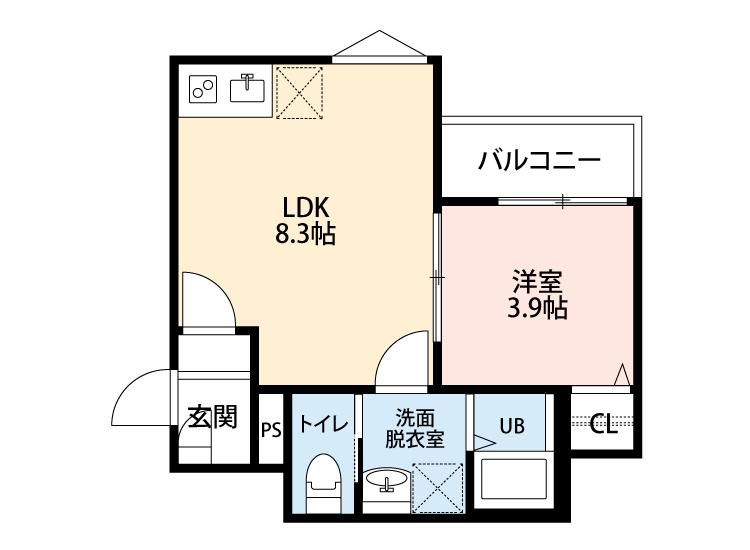 CRECIA二宮II(1LDK/2階)の間取り写真