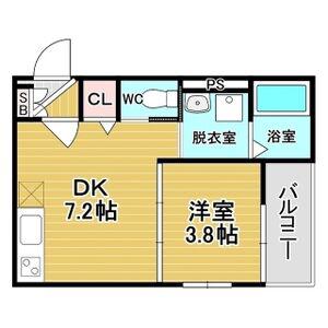 F ASECIA PUR 湊(1DK/1階)の間取り写真