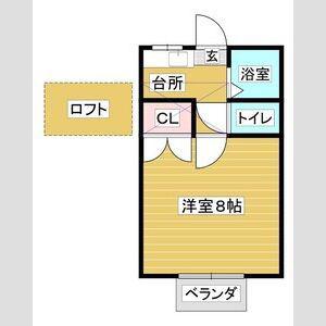 バルビゾン弐番館(1K/2階)の間取り写真