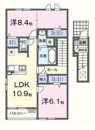 シエルグランデ(2LDK/2階)の間取り写真