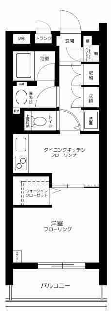エスポワール芝公園(1DK/5階)の間取り写真