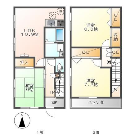 リバティヒルズ(3LDK/1階)の間取り写真