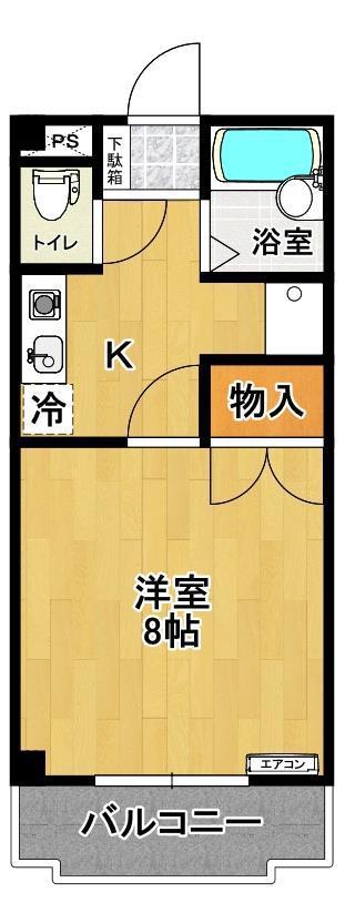 メゾン・ド・ミュール(1K/3階)の間取り写真