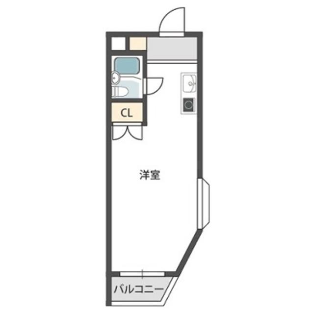 SOハイツII(ワンルーム/4階)の間取り写真