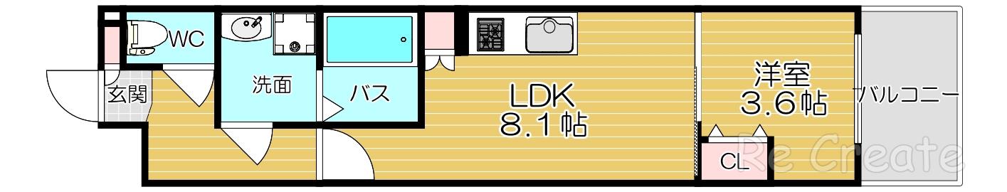 ART TENNOUJI(1LDK/7階)の間取り写真