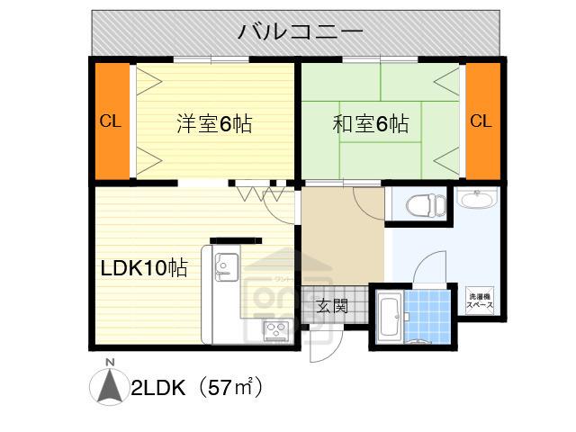 えぴなぁるふぉれすと1(2LDK/1階)の間取り写真