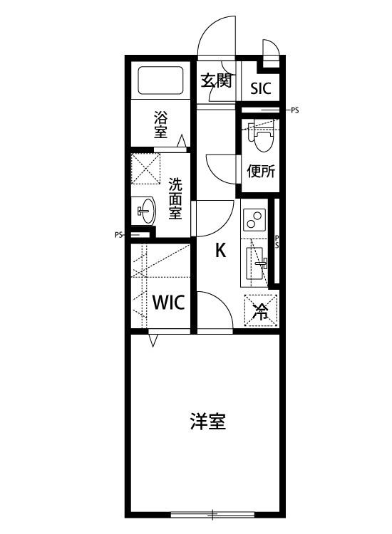 PRESEA(1K/1階)の間取り写真