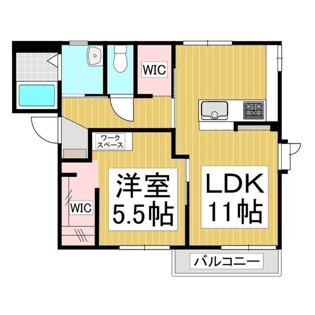 フレグランスにしみや N(1LDK/2階)の間取り写真