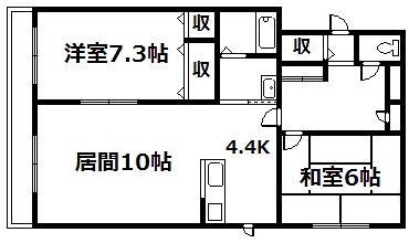 レジデンスすみのい(2LDK/1階)の間取り写真