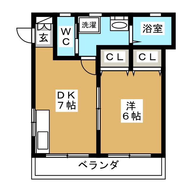 秋元マンション(1DK/1階)の間取り写真