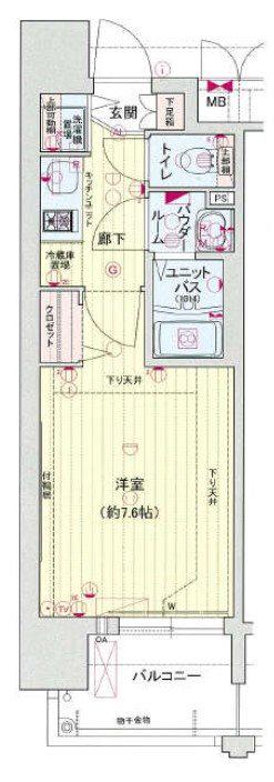 プレサンス名古屋STATIONディーヴァ(1K/8階)の間取り写真