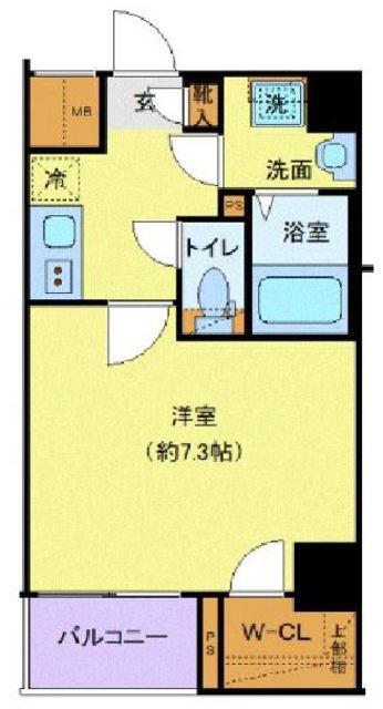 ディアレイシャス田園調布南(1K/4階)の間取り写真