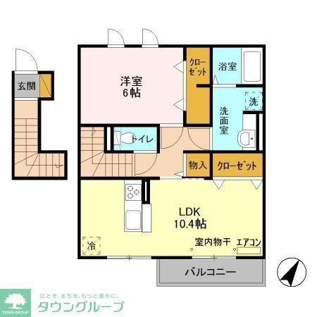 ヴィラコリーナ(1LDK/2階)の間取り写真