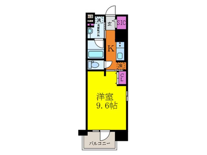 STOLZ岸辺(1K/2階)の間取り写真