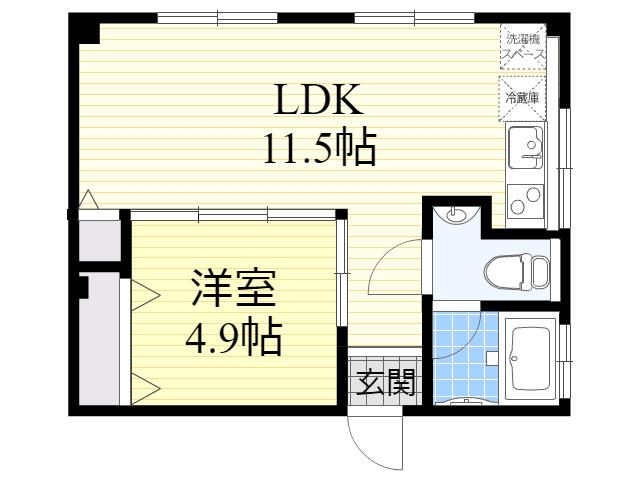 HGTコート今福(1LDK/2階)の間取り写真