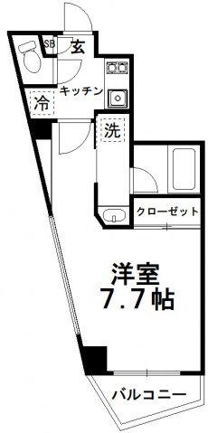 OZIO常盤台(1K/5階)の間取り写真
