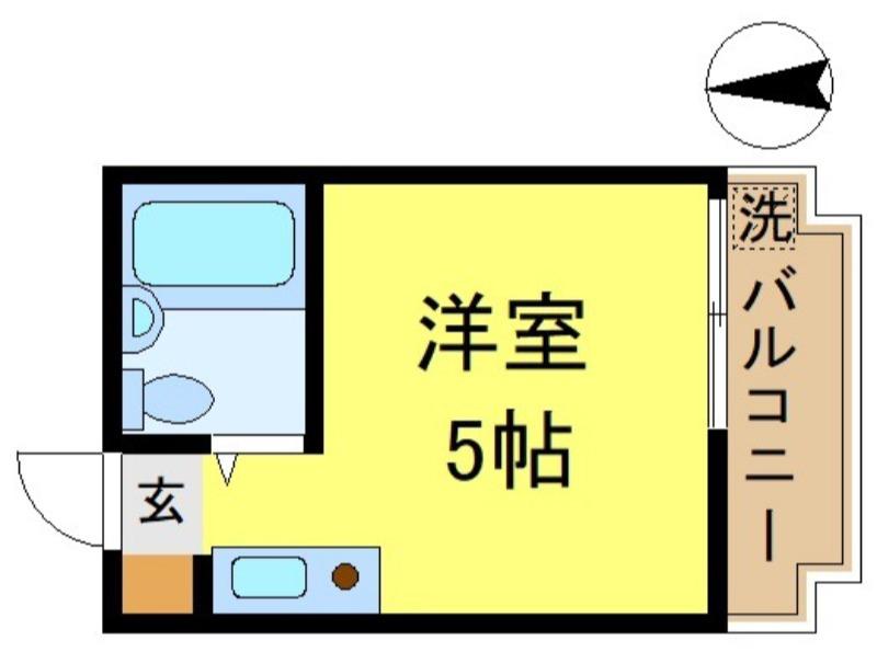 第8スターコーポ(ワンルーム/2階)の間取り写真