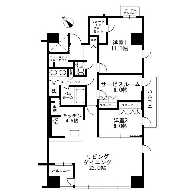 URBAN PARK代官山II アーバンパーク代官山II(2SLDK/3階)の間取り写真