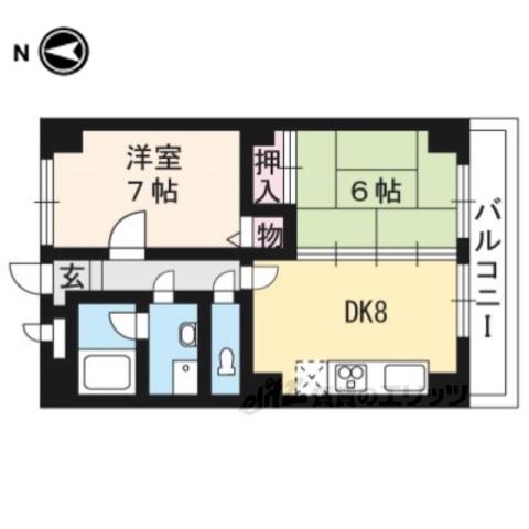 プレミエールクラーテ(2LDK/2階)の間取り写真