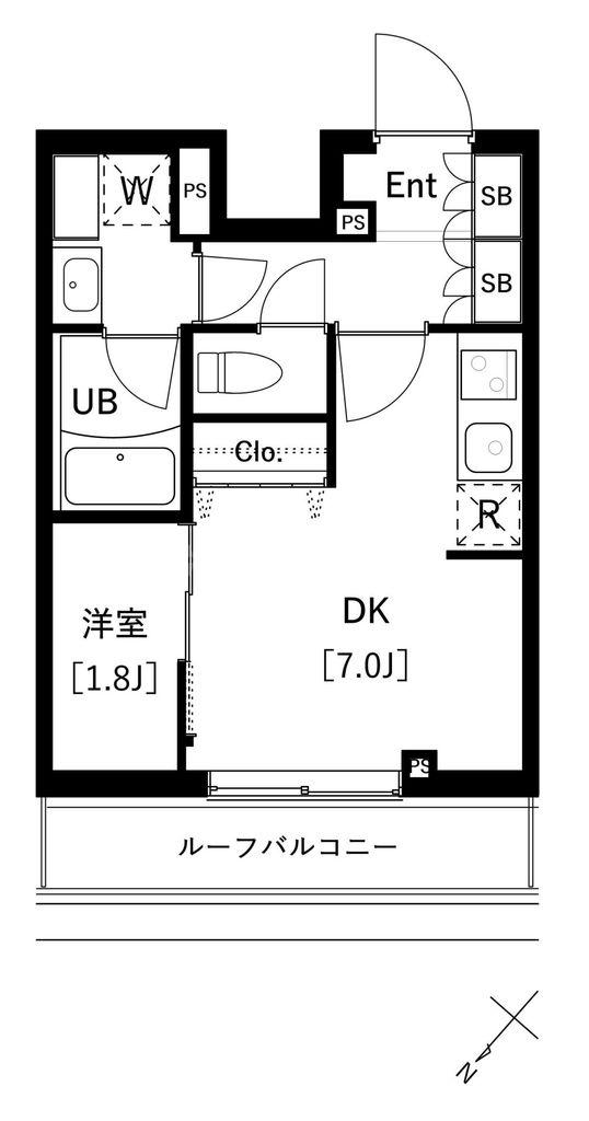 ARKMARK上池袋(1DK/7階)の間取り写真