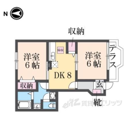 プログレース藤(2DK/2階)の間取り写真